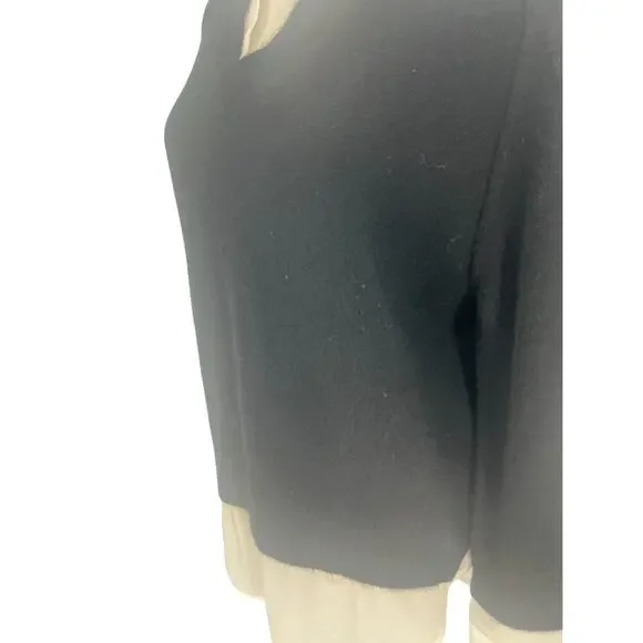 Brochu Walker Looker Layered V Neck Sweater Black Mixed Media XS - Picture 7 of 16